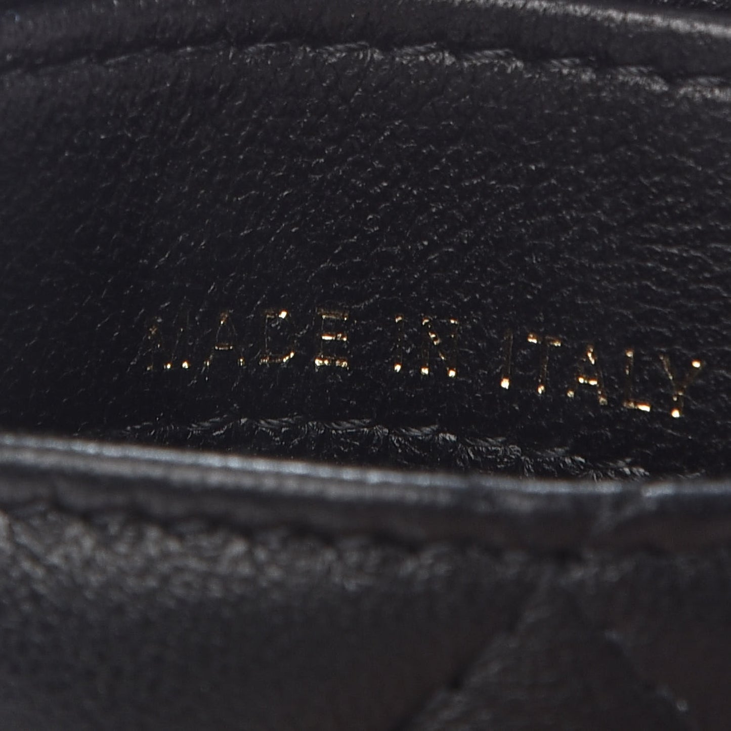 Lambskin Quilted Card Holder On Chain Black