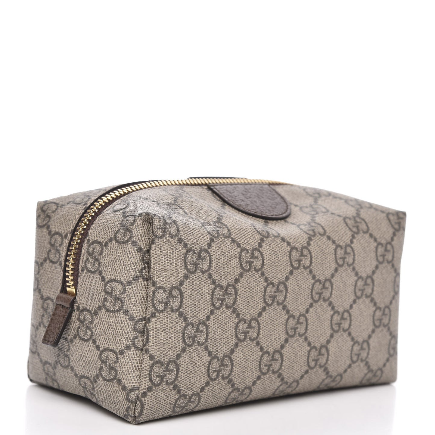 Soft GG Supreme Monogram Calfskin Medium Ophidia Cosmetic Case Beige Ebony New Acero