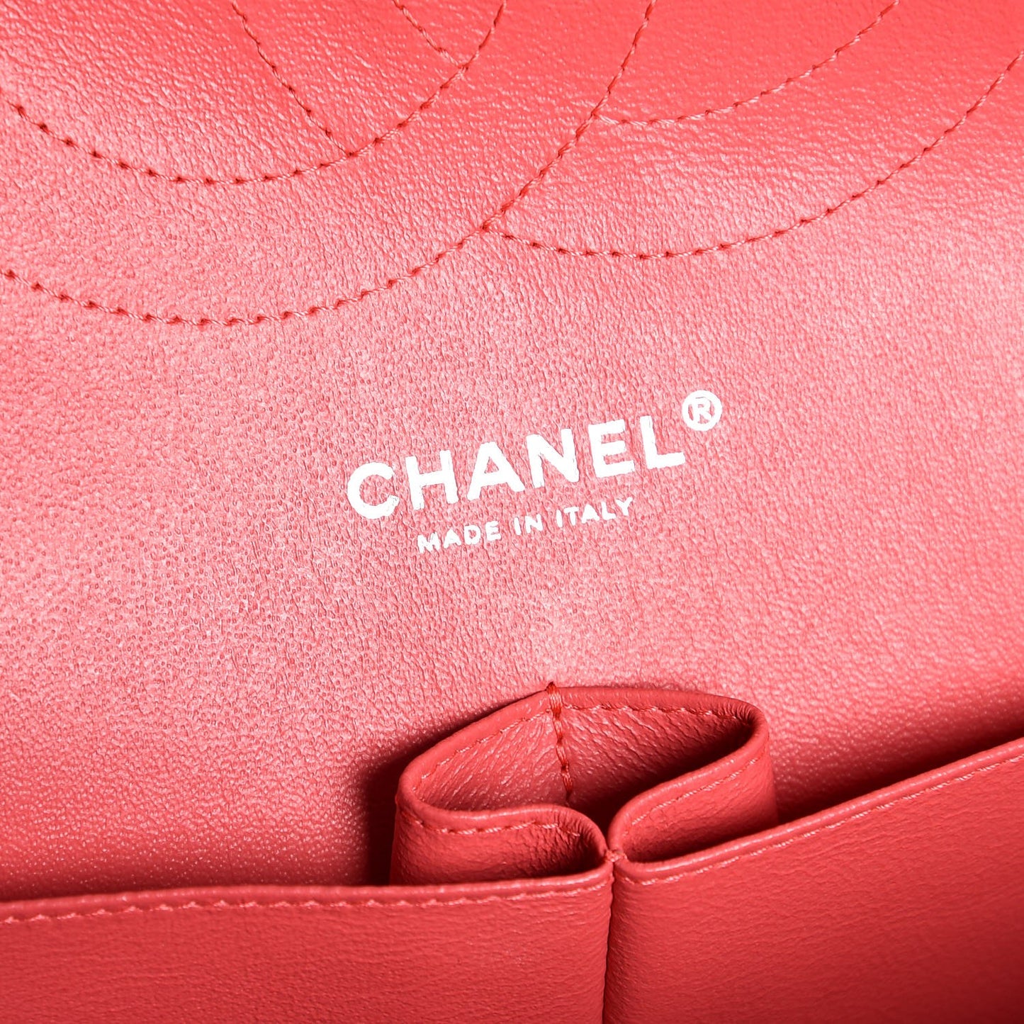 Caviar Quilted Jumbo Double Flap Red
