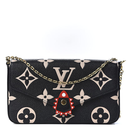 Louis Vuitton Empreinte Monogram Giant Crafty Pochette Felicie Black Creme 1 of 10