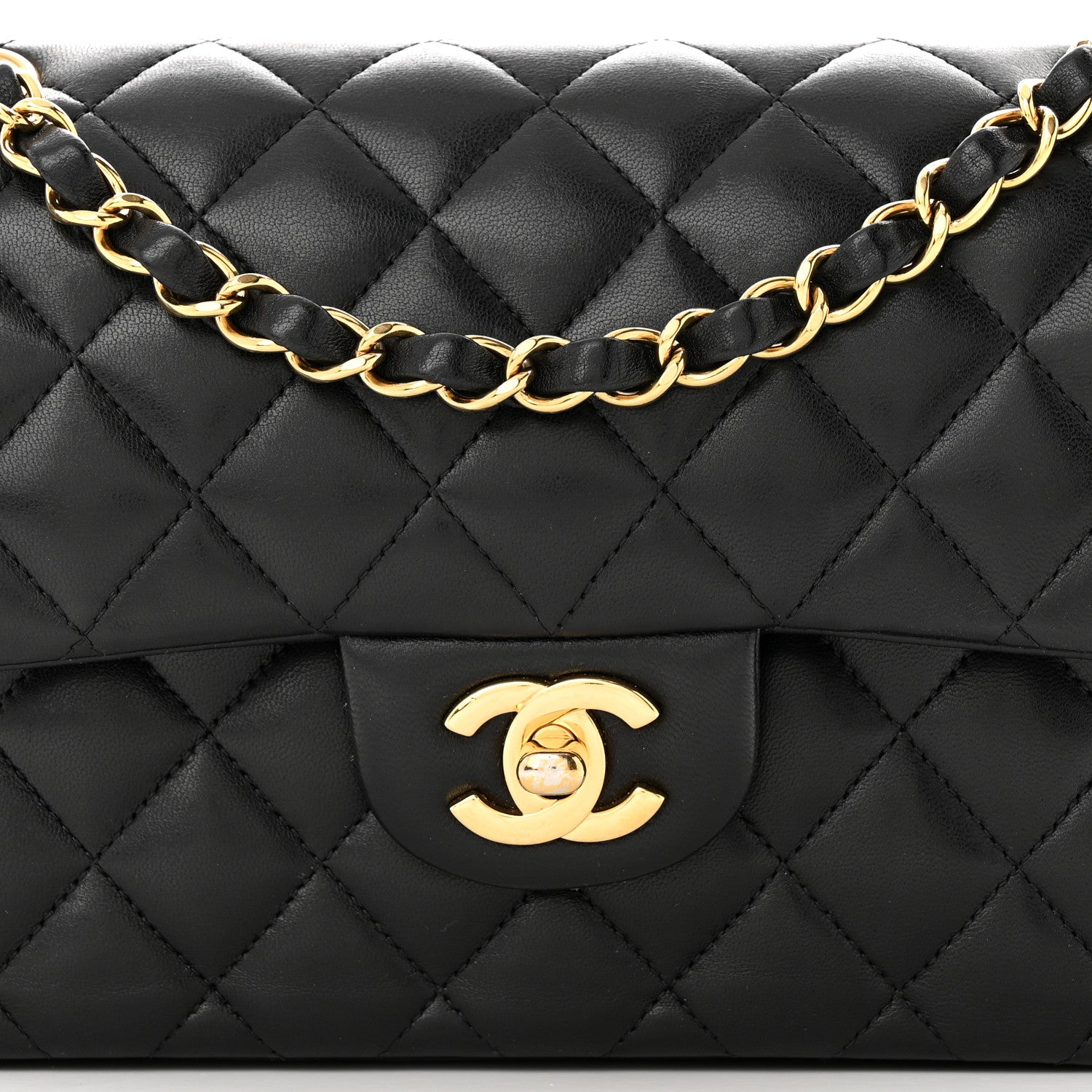 Chanel Lambskin Quilted Small Double Flap Black 8 of 12