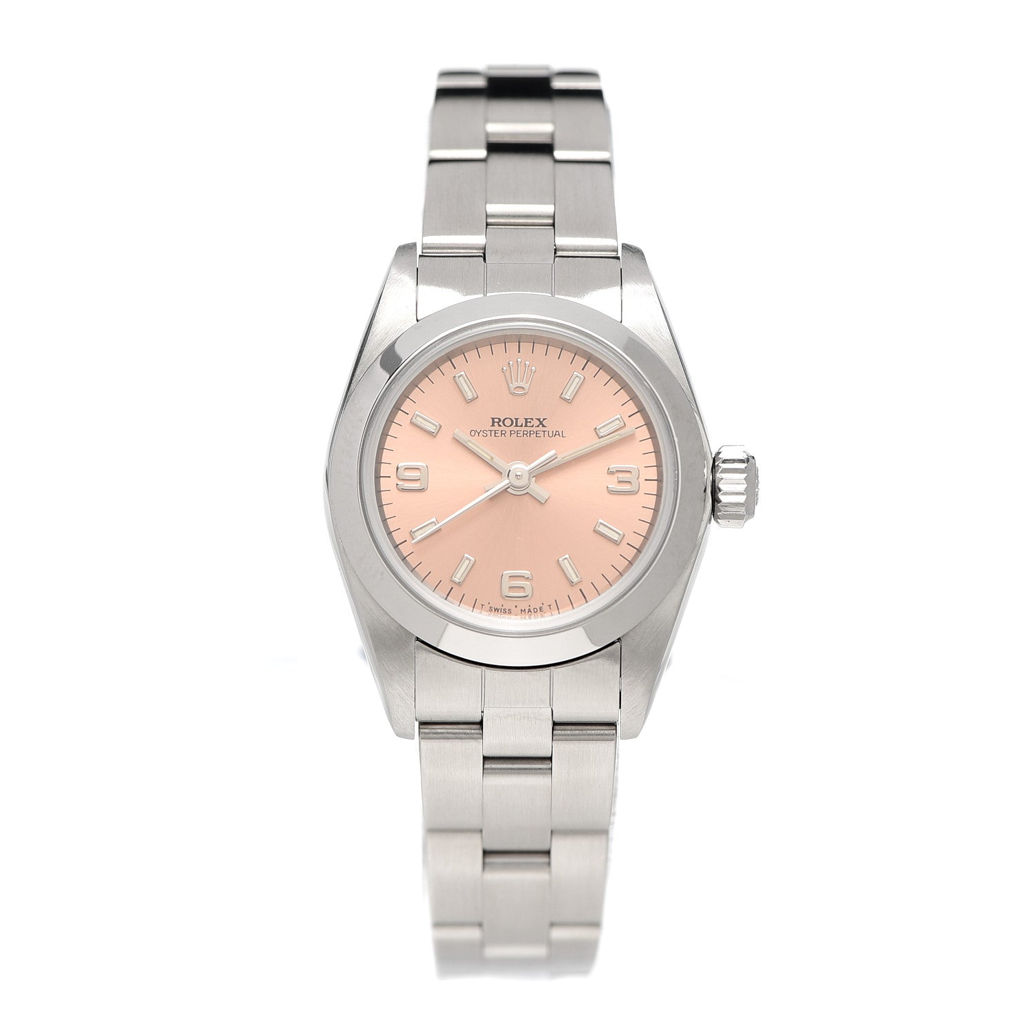 Rolex Stainless Steel 24mm Oyster Perpetual Watch Pink 67180 1 of 5