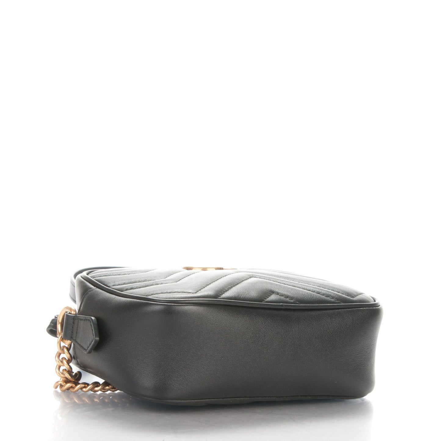 Calfskin Matelasse Mini GG Marmont Chain Shoulder Bag Black