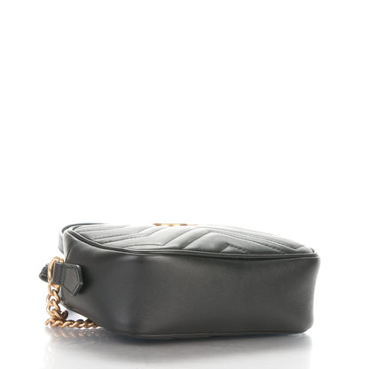 Gucci Calfskin Matelasse Mini GG Marmont Chain Shoulder Bag Black 4 of 7