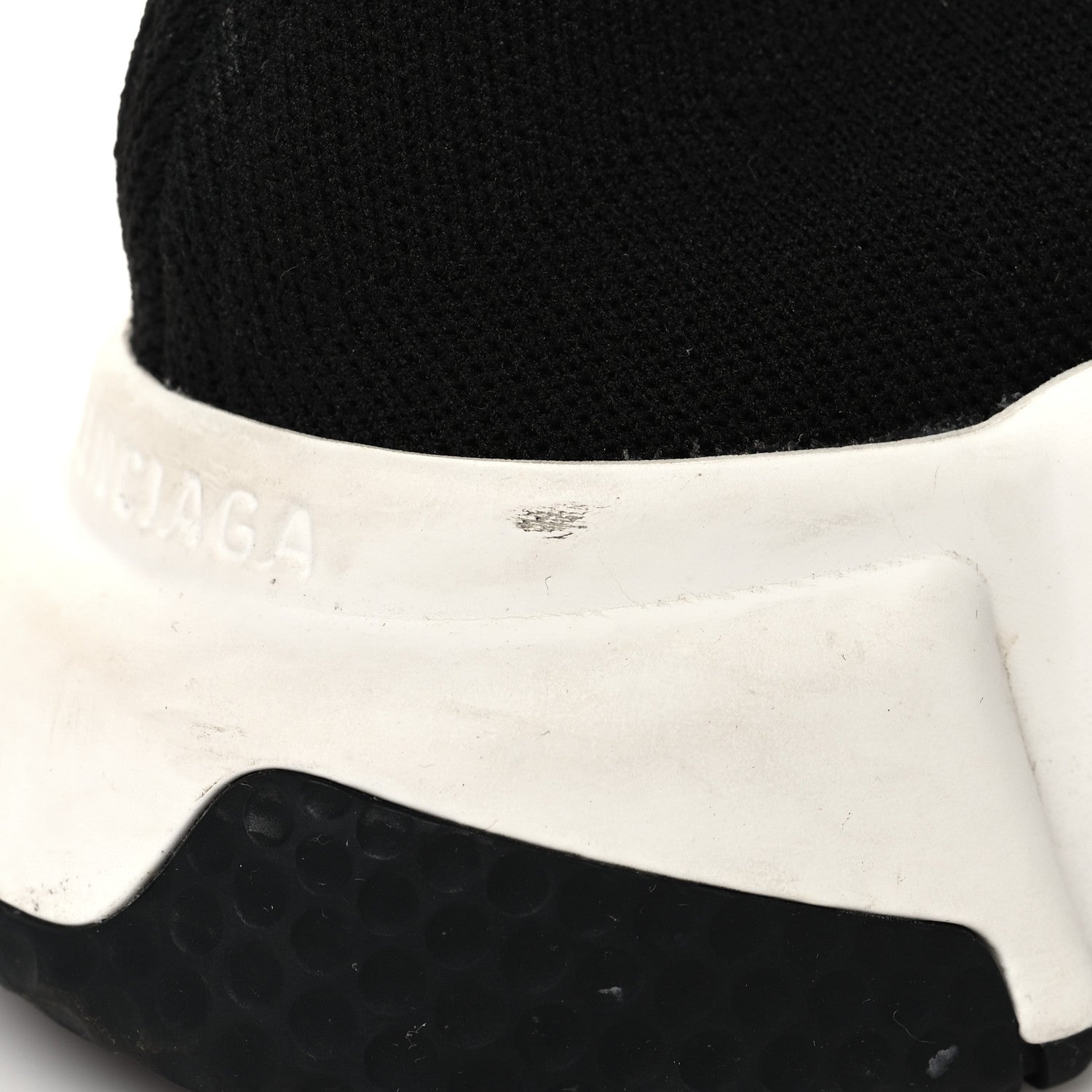 Balenciaga Neoprene Knit Womens Speed Sneakers 36 Black White 9 of 9