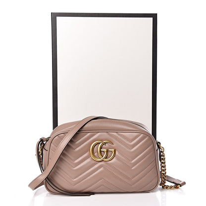Gucci Calfskin Matelasse Small GG Marmont Chain Shoulder Bag Porcelain Rose 13 of 13