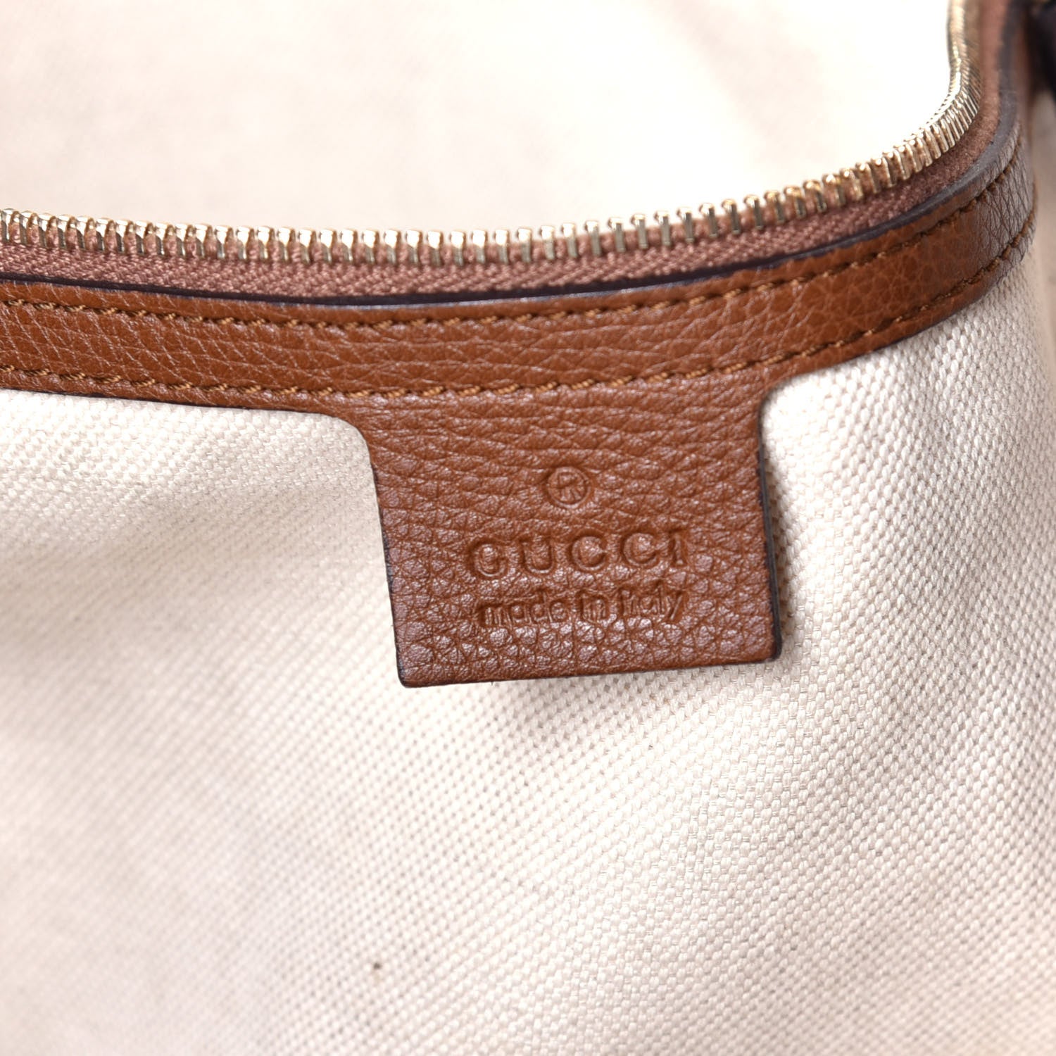 Gucci Monogram Cellarius Calfskin Medium Bella Tote Beige Ebony Cuir 6 of 11