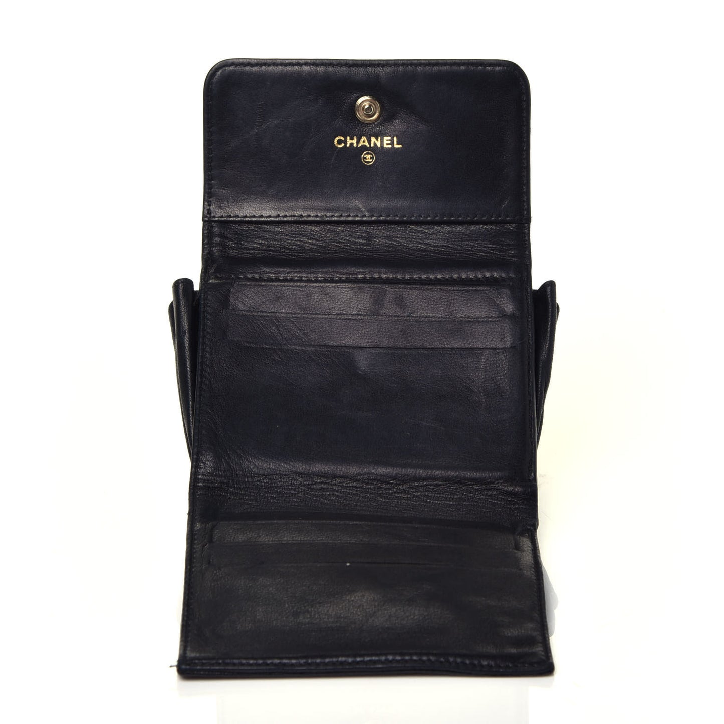 Caviar Timeless CC Compact Flap Wallet Black