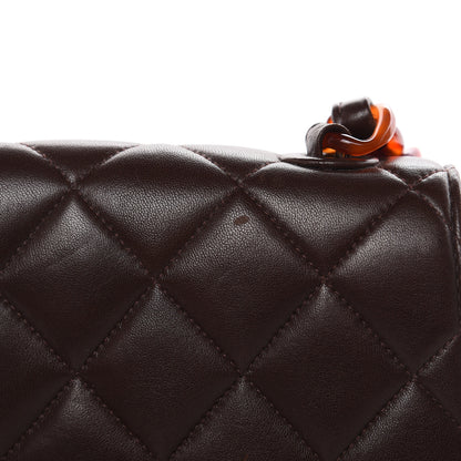 Chanel Lambskin Tortoise Square Chain Flap Brown 17 of 21