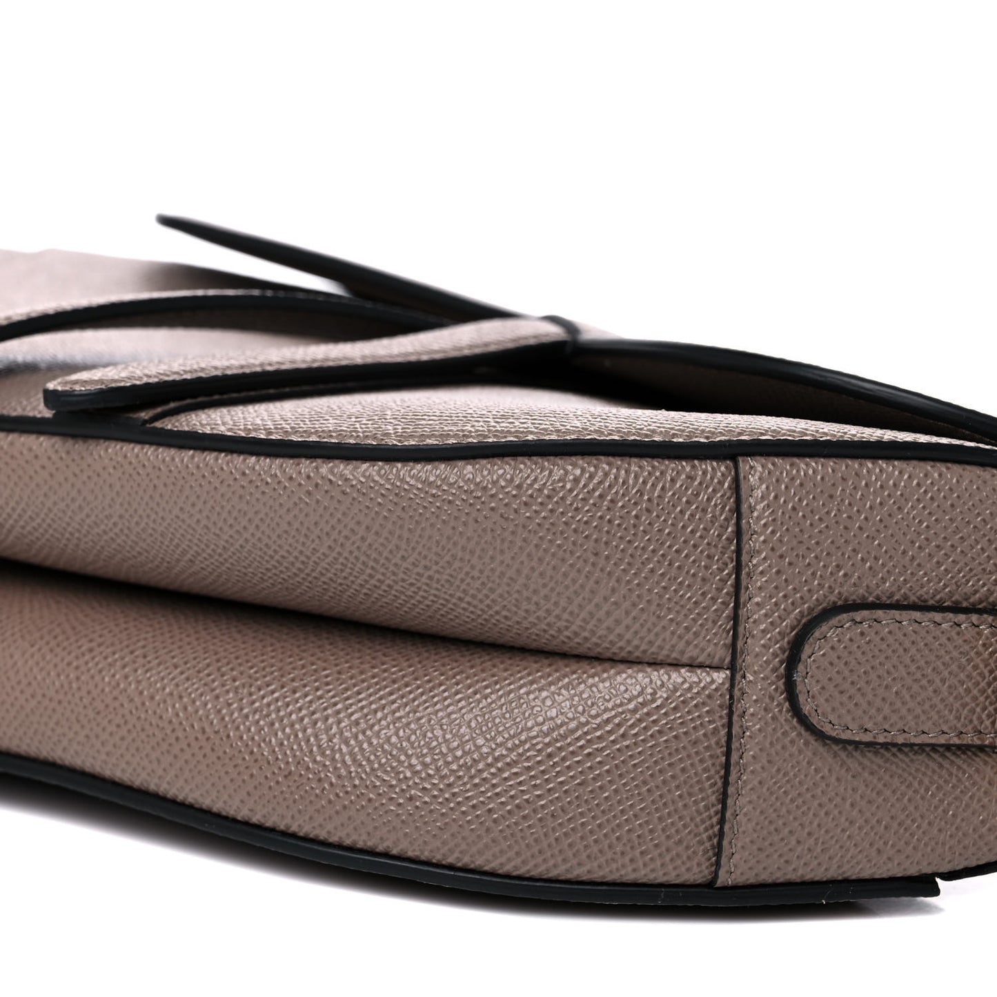 Grained Calfskin Saddle Bag Warm Taupe