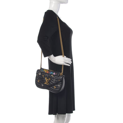 Louis Vuitton Calfskin Love Lock New Wave Chain MM Black 2 of 10