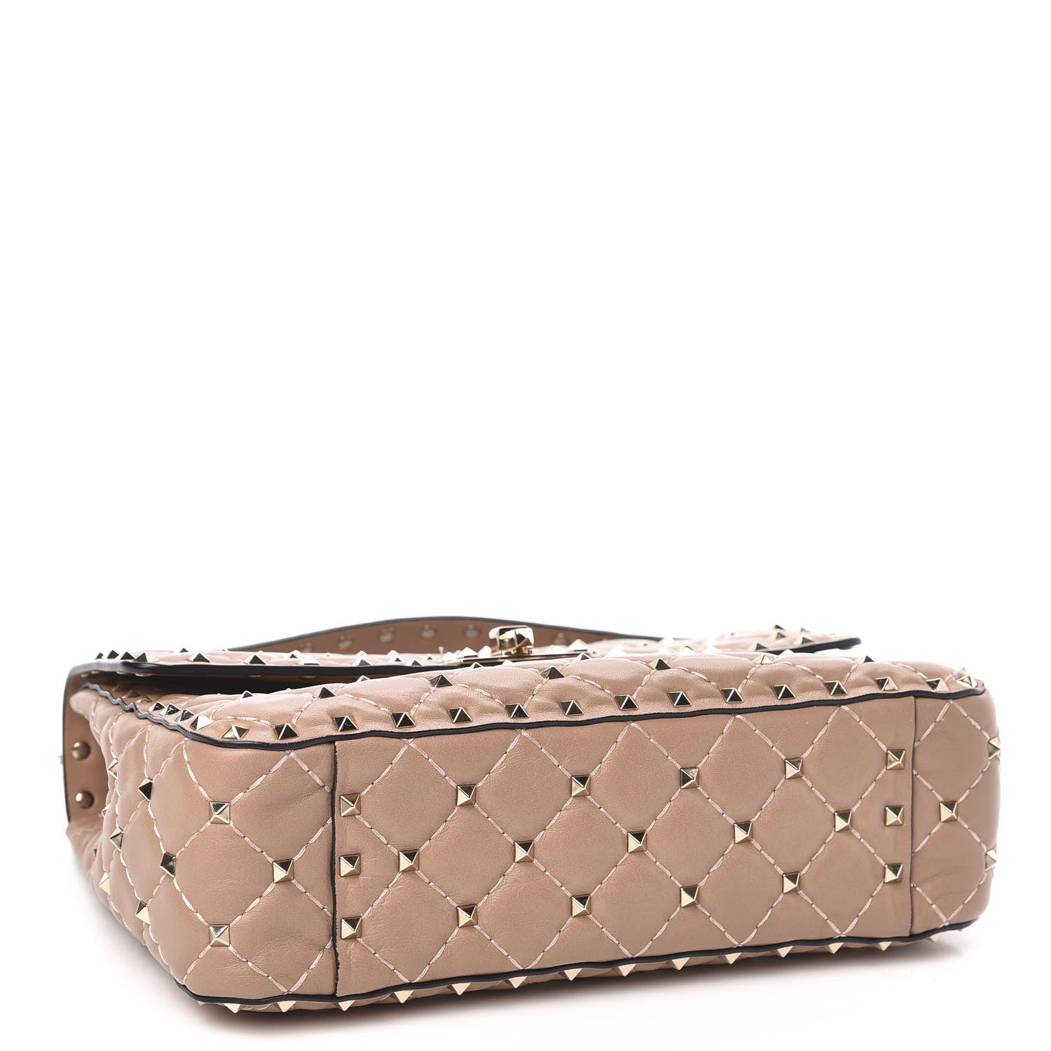Valentino Garavani Nappa Medium Rockstud Spike Shoulder Bag Soft Noisette 4 of 9