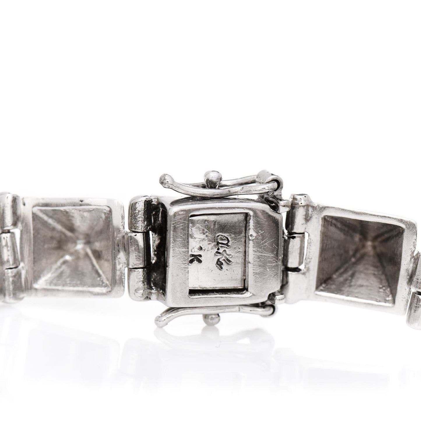 14K White Gold Diamond Small Spike Bracelet
