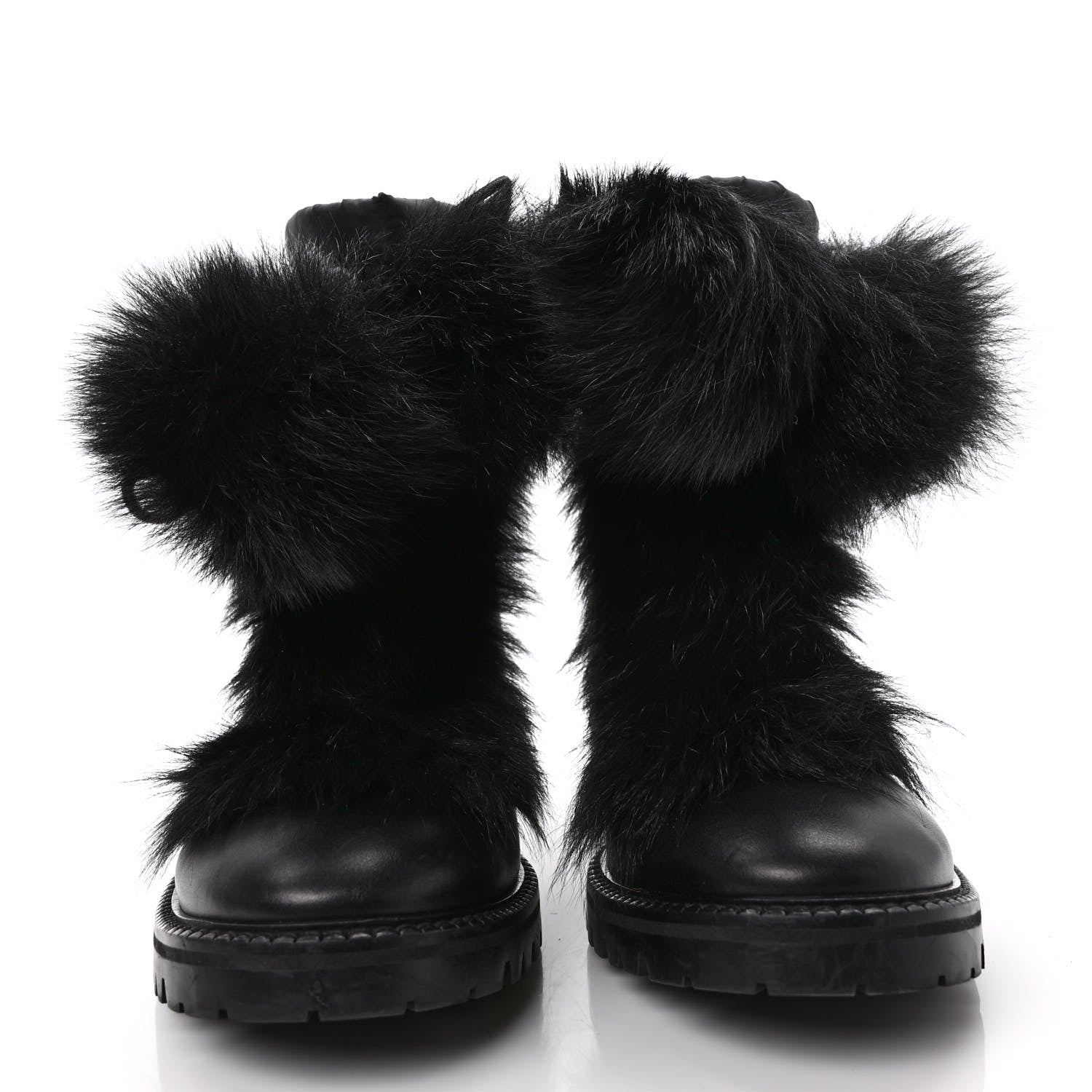 Jimmy Choo Lambkin Fur Glacie Pom-Pom Boots 38 Black 2 of 10