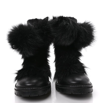 Jimmy Choo Lambkin Fur Glacie Pom-Pom Boots 38 Black 2 of 10