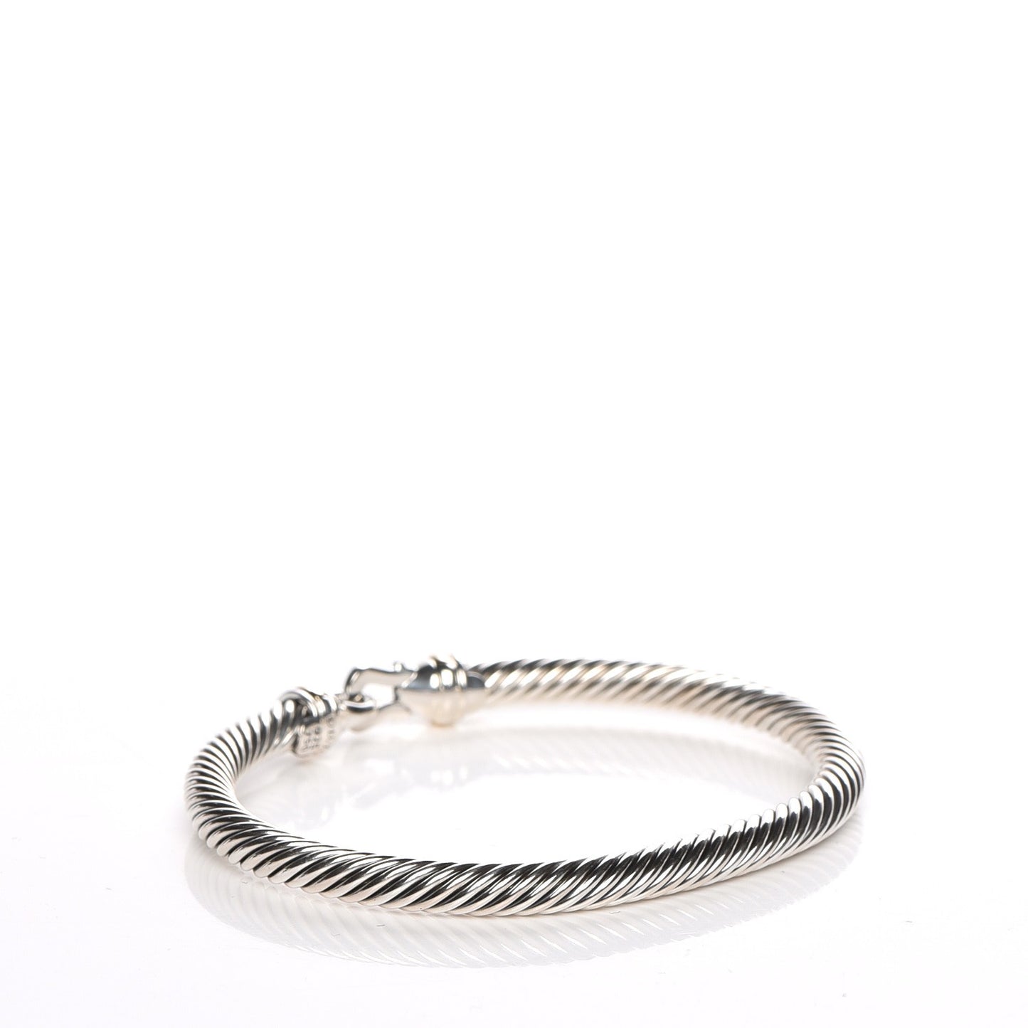 Sterling Silver 18K Yellow Gold 5mm Cable Classic Buckle Bracelet