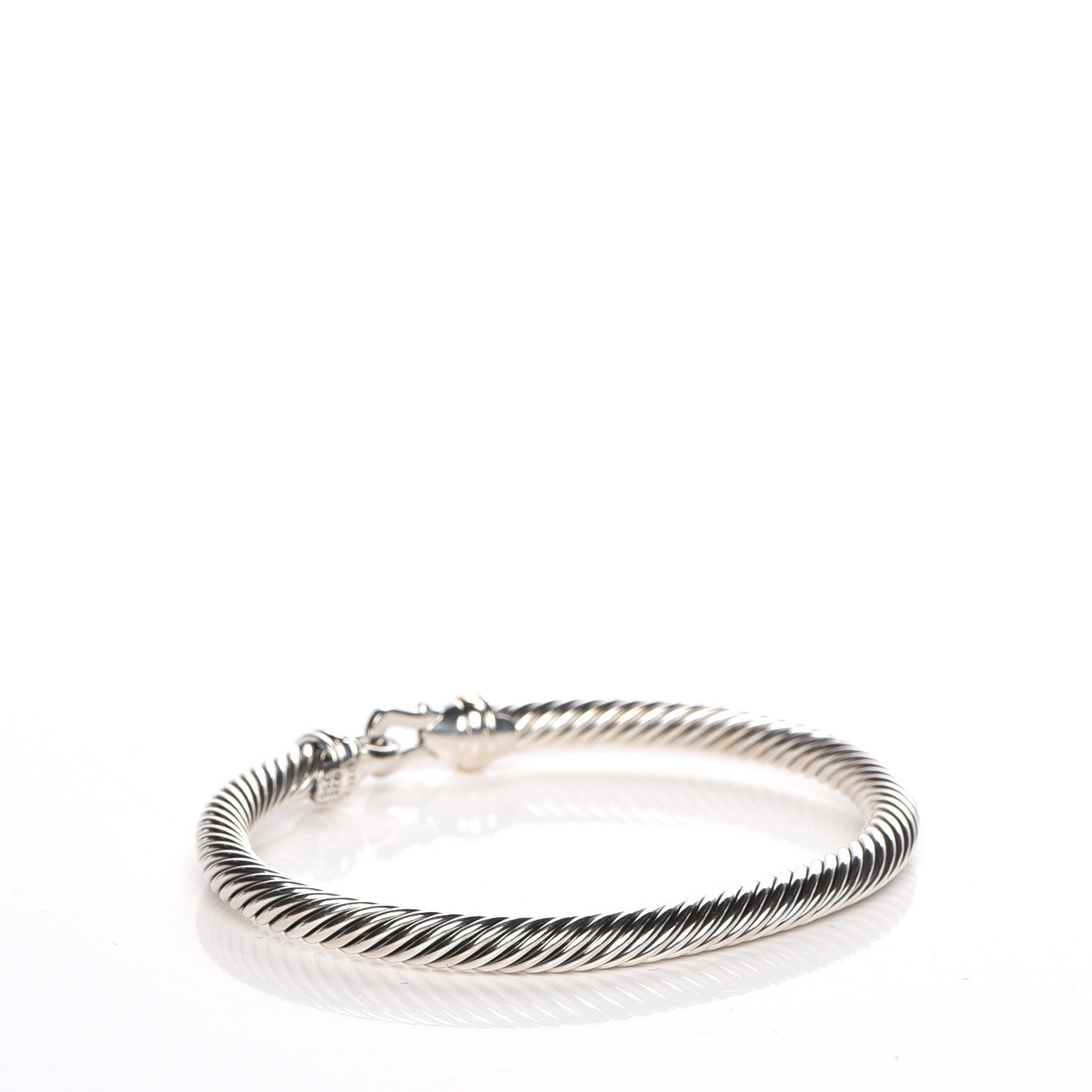 David Yurman Sterling Silver 18K Yellow Gold 5mm Cable Classic Buckle Bracelet 4 of 5