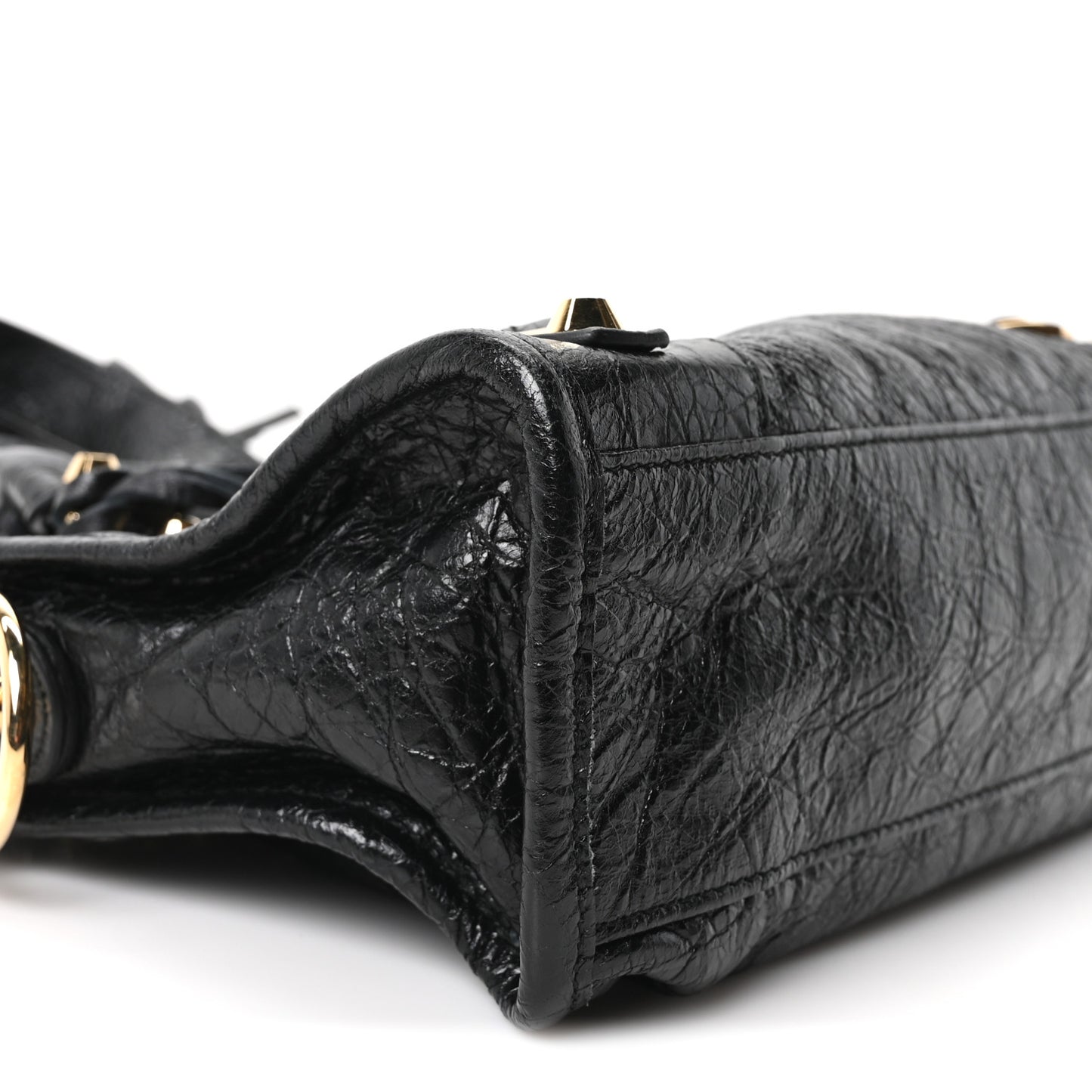 Agneau Classic Gold Hardware Mini City Black