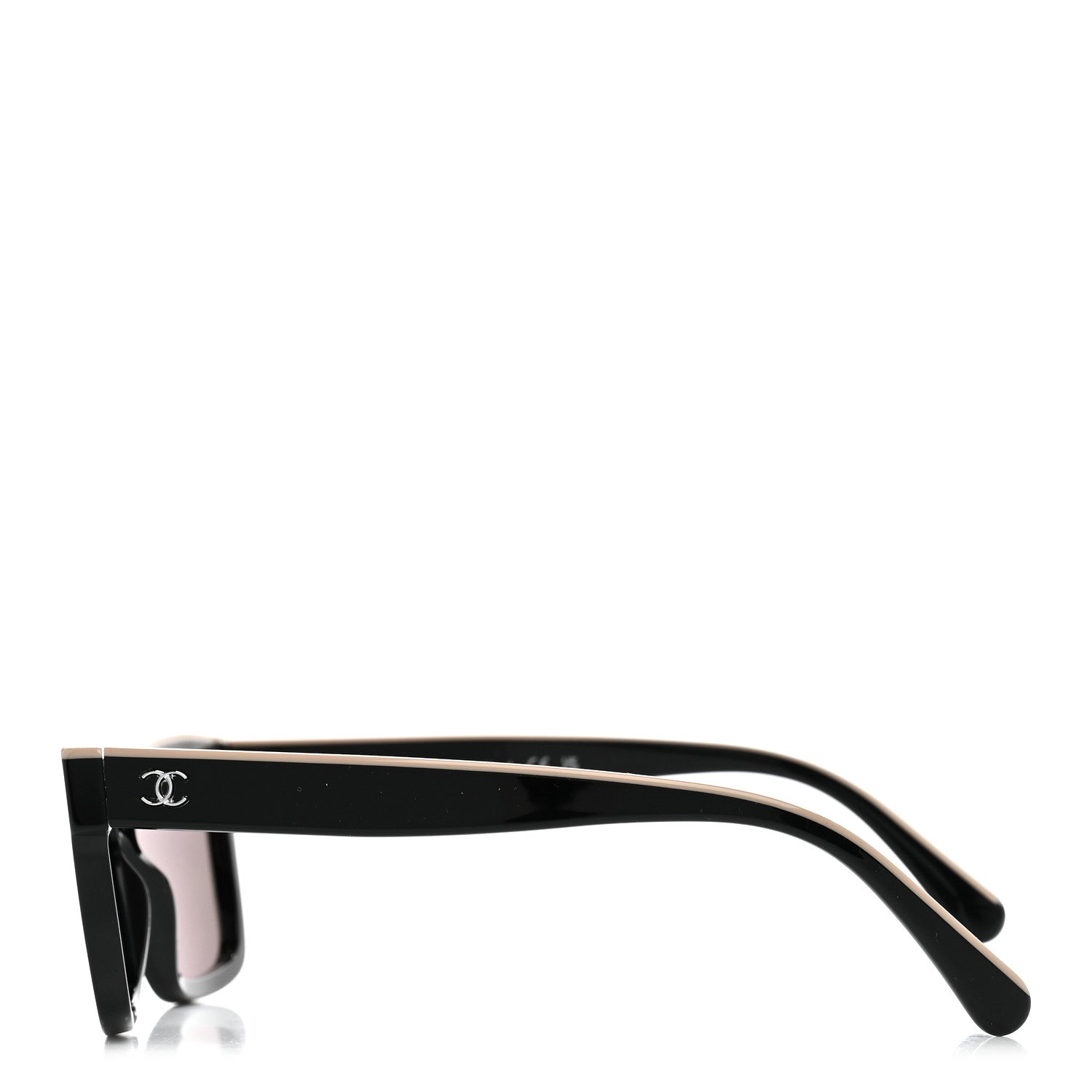 Chanel Acetate Logo Square Sunglasses 5417 Black Beige 3 of 8