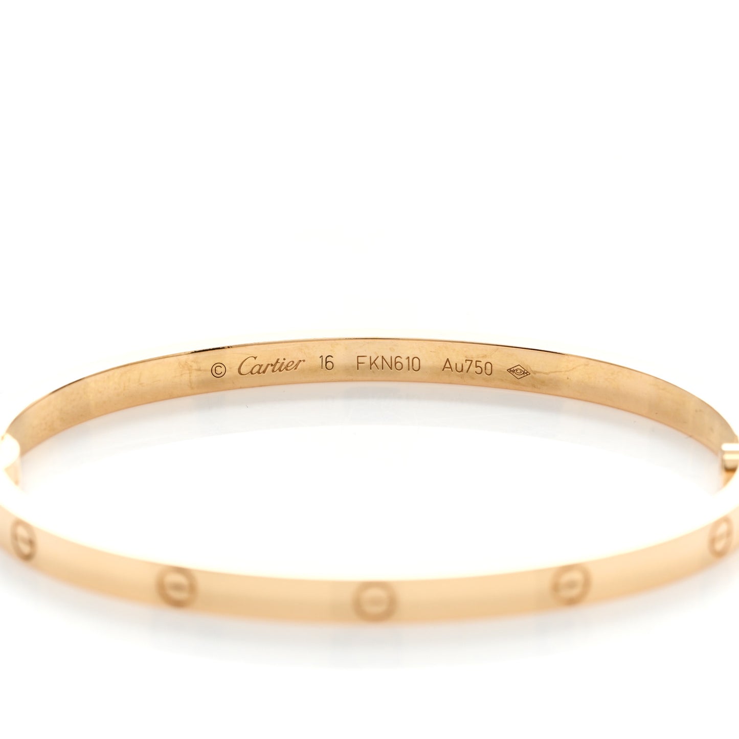 18K Yellow Gold Small LOVE Bracelet 16