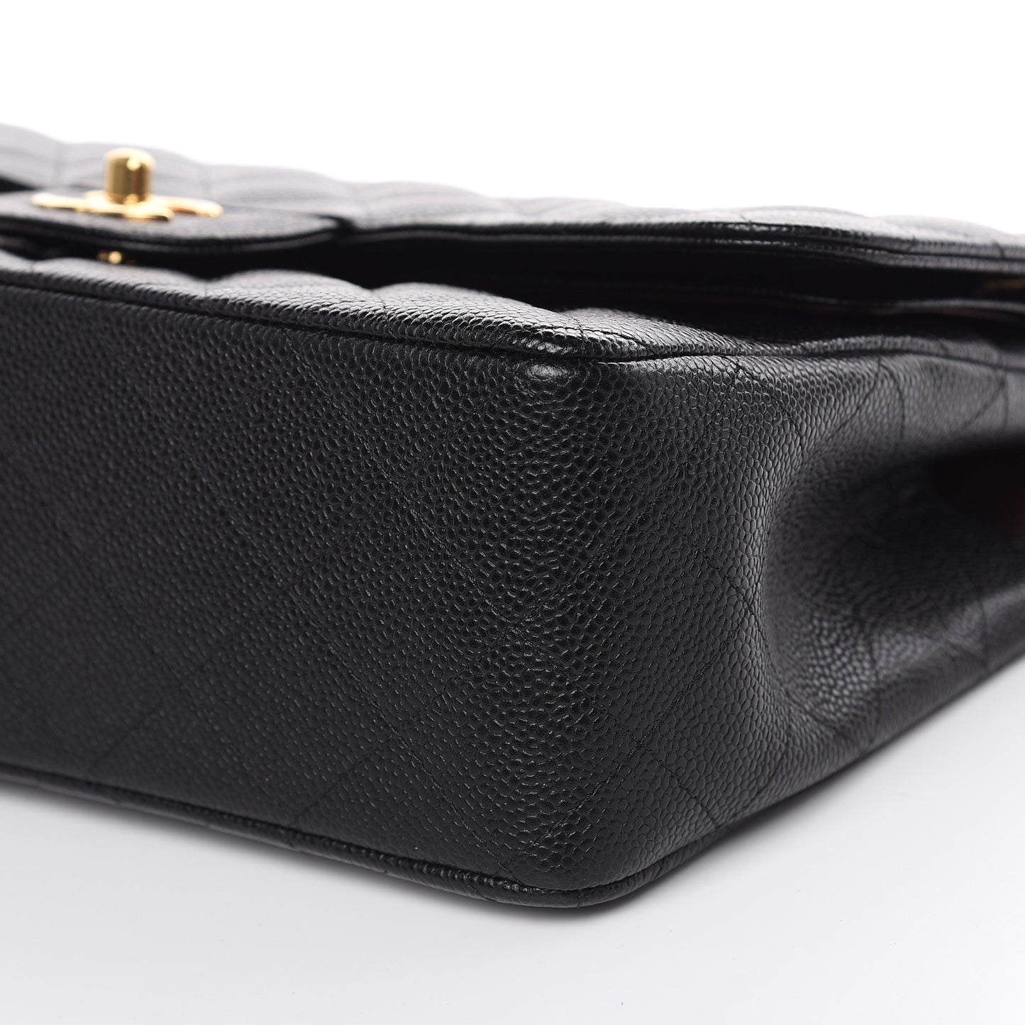 Caviar Quilted Jumbo Double Flap Black