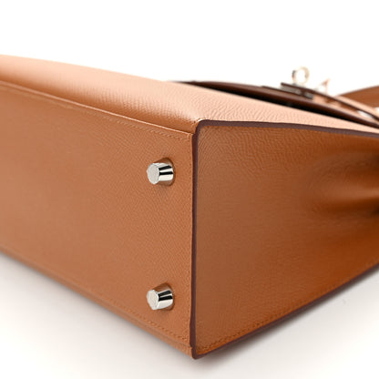 Hermes Epsom Verso Kelly Sellier 25 Caramel Jaune Ambre 10 of 13