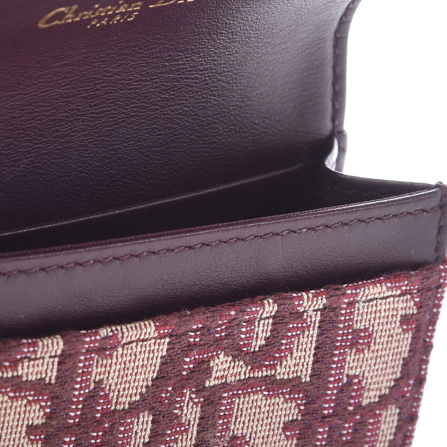 Oblique Saddle Card Holder Bordeaux