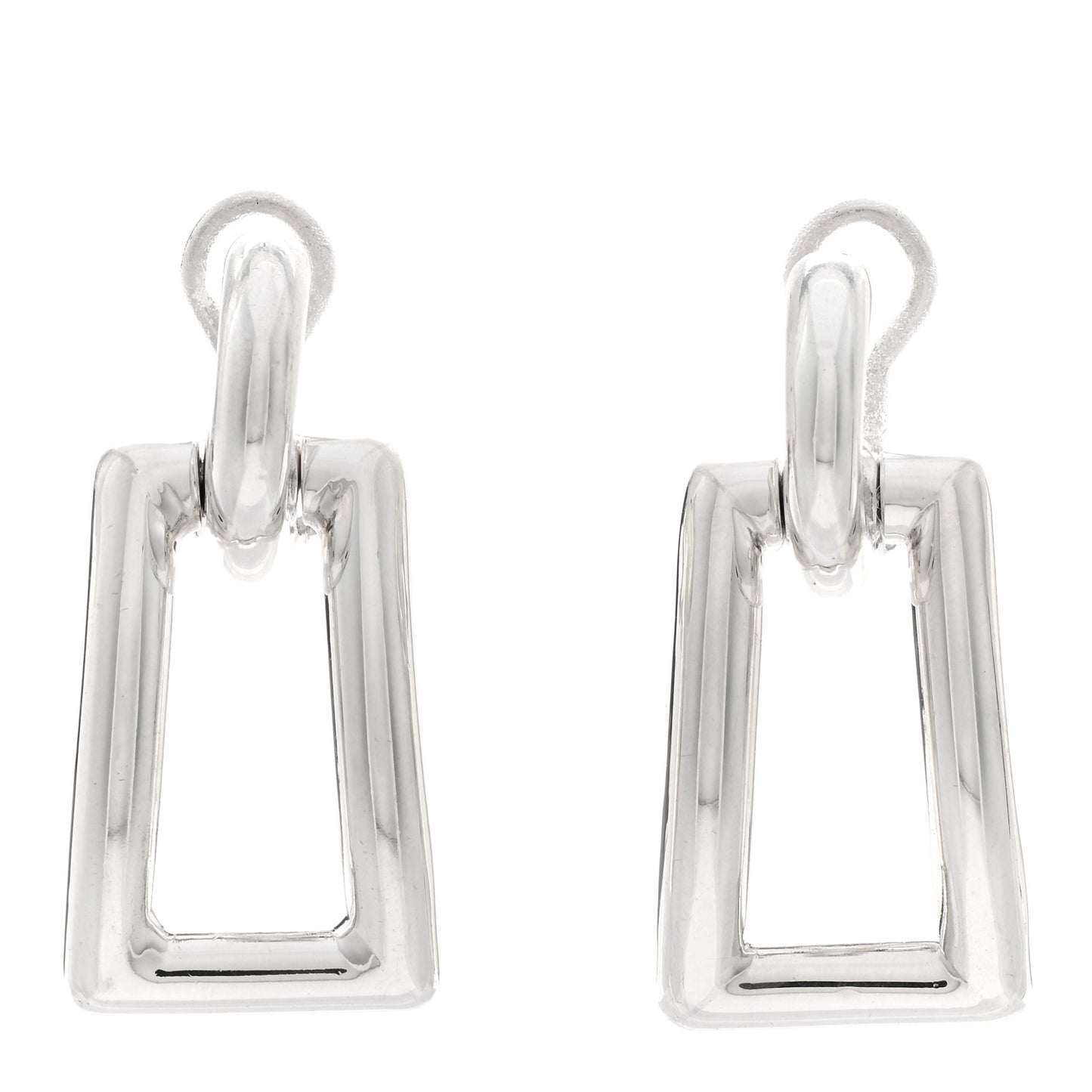 Sterling Silver Rectangle Drop Earrings