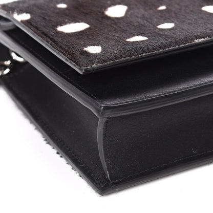 Saint Laurent Calf Hair Spotted Monogram Kate Tassel Chain Wallet Black 7 of 9