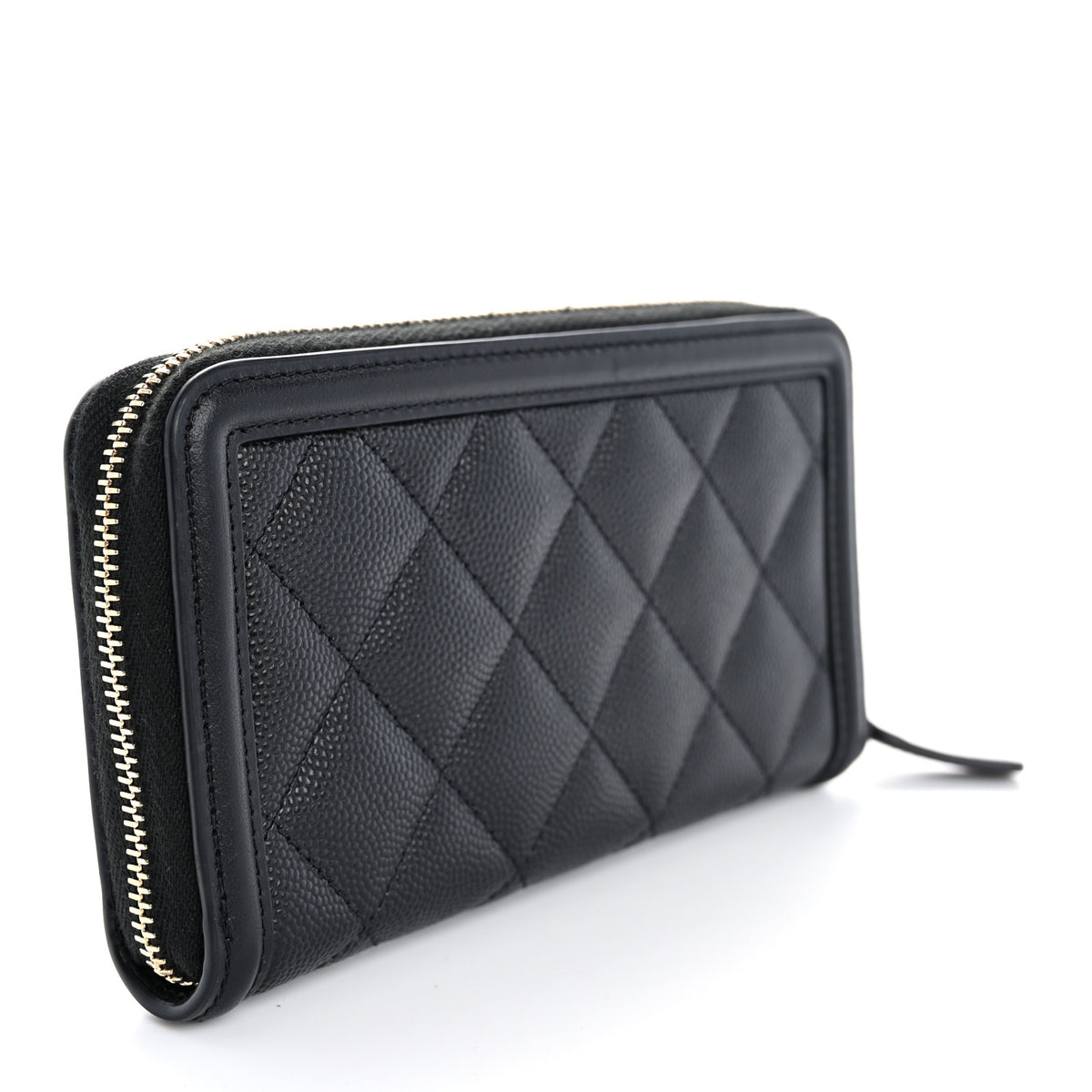 Chanel Caviar Quilted Medium Filigree Zip Around Wallet Black 3 of 10