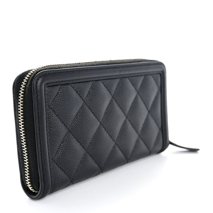 Chanel Caviar Quilted Medium Filigree Zip Around Wallet Black 3 of 10