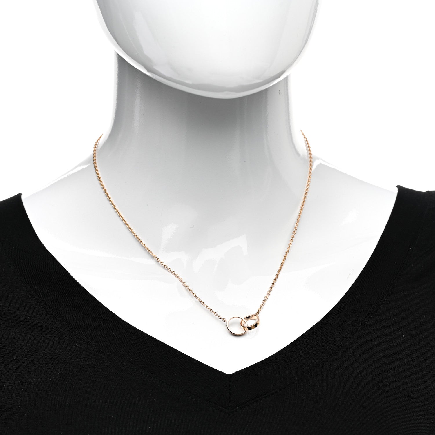 Cartier 18K Pink Gold Interlocking LOVE Necklace 2 of 4