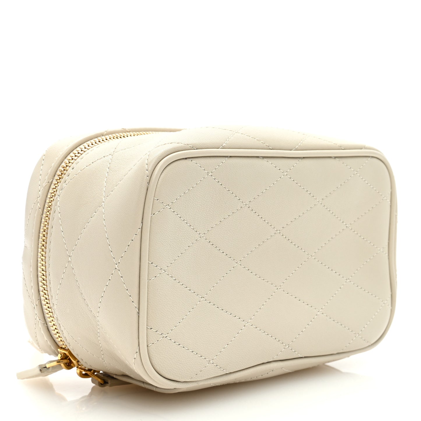Grain De Poudre Quilted Vanity Bag Top Handle Crema Soft