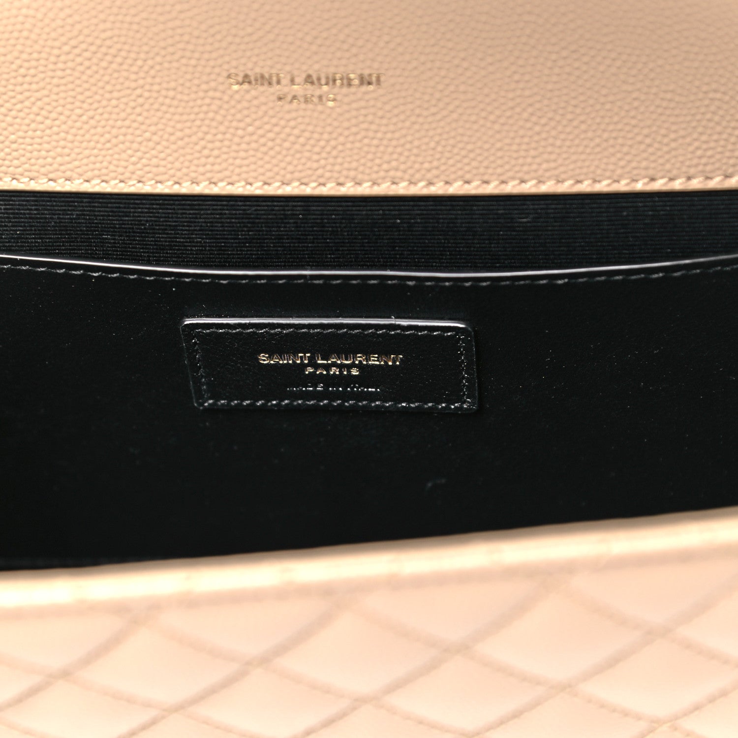Saint Laurent Grain De Poudre Textured Mixed Matelasse Medium Triquilt Monogram Satchel Dark Beige 6 of 9