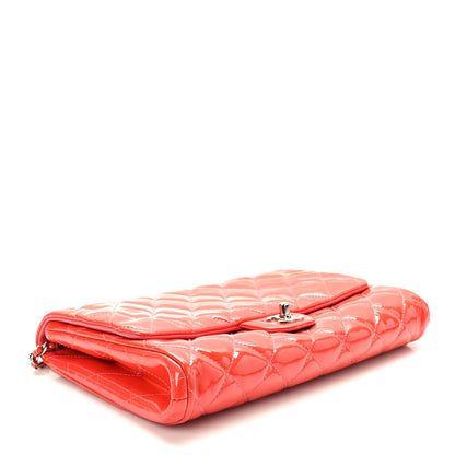 Chanel Patent Quilted Clutch With Chain Flap Fuchsia 4 of 9