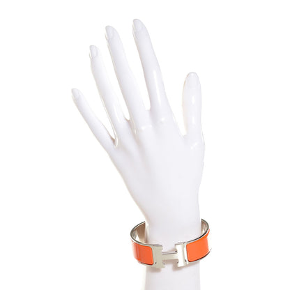 Hermes Enamel Wide Clic Clac H Bracelet GM Orange 2 of 6