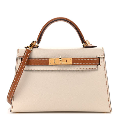 Hermes Epsom Horseshoe Mini Kelly Sellier 20 Nata Gold 1 of 8