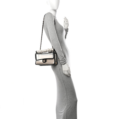 Chanel Lambskin PVC Sand By The Sea Flap With Pearl Strap Black 2 of 9