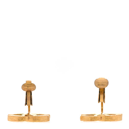 Chanel Crystal CC Clip on Earrings Gold 3 of 7
