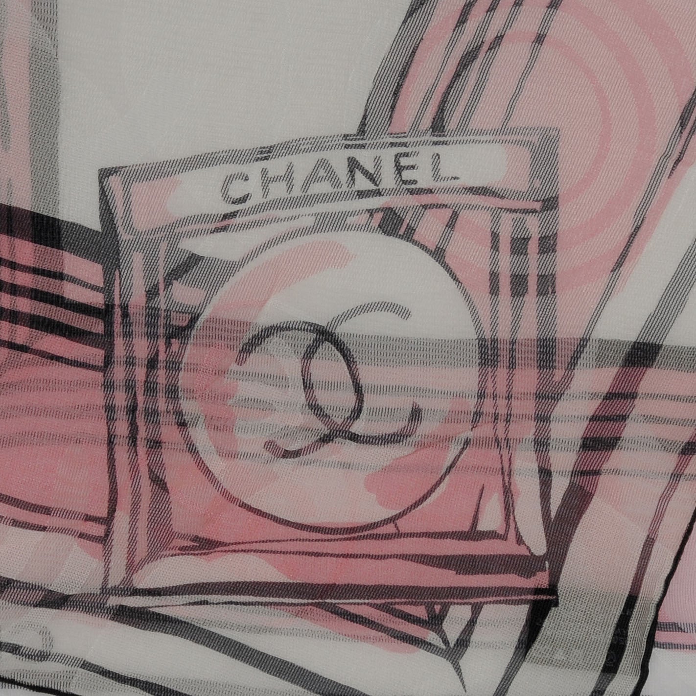 Chanel Silk Rayon CC Logo Stole Pink 3 of 5