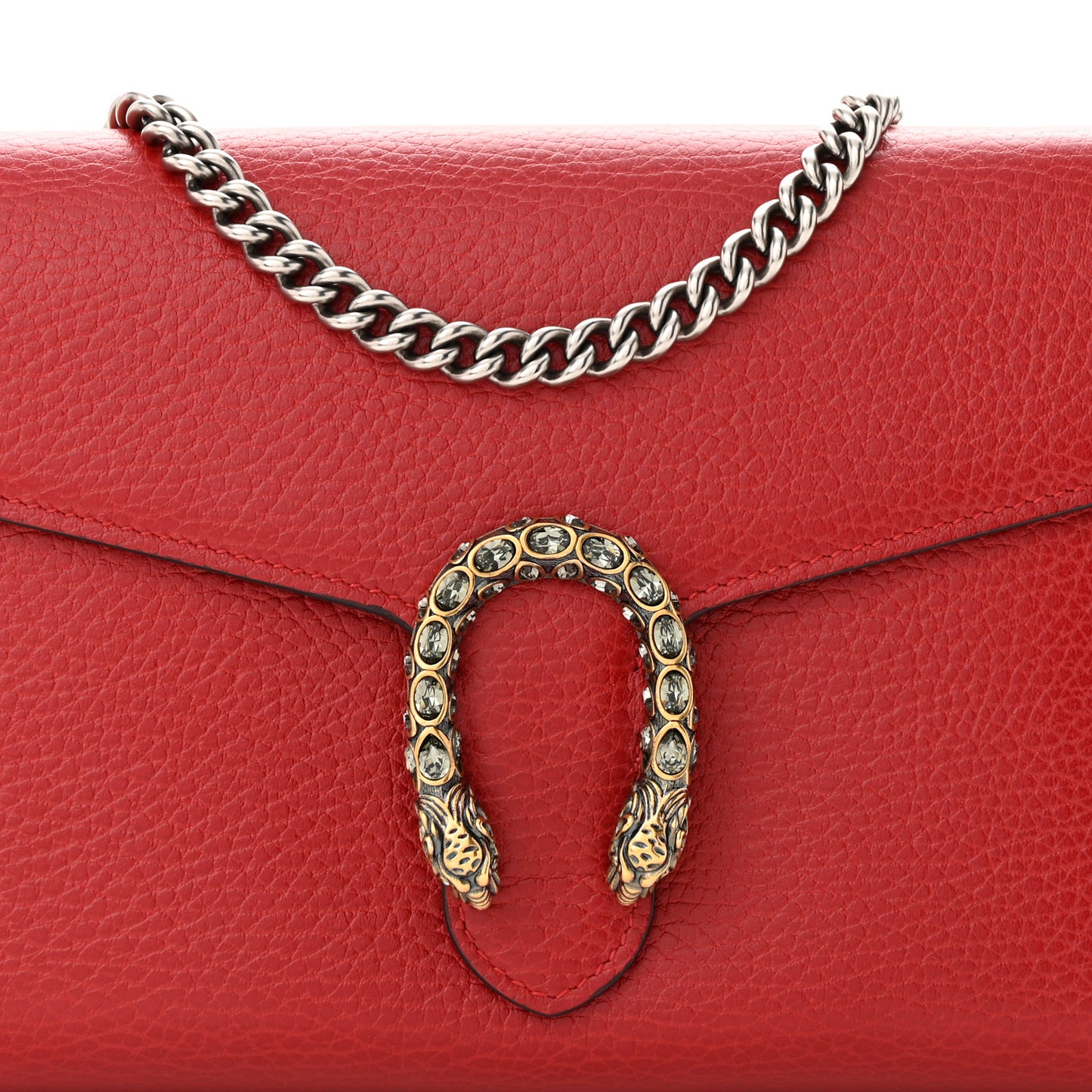 Calfskin Mini Dionysus Chain Wallet Hibiscus Red