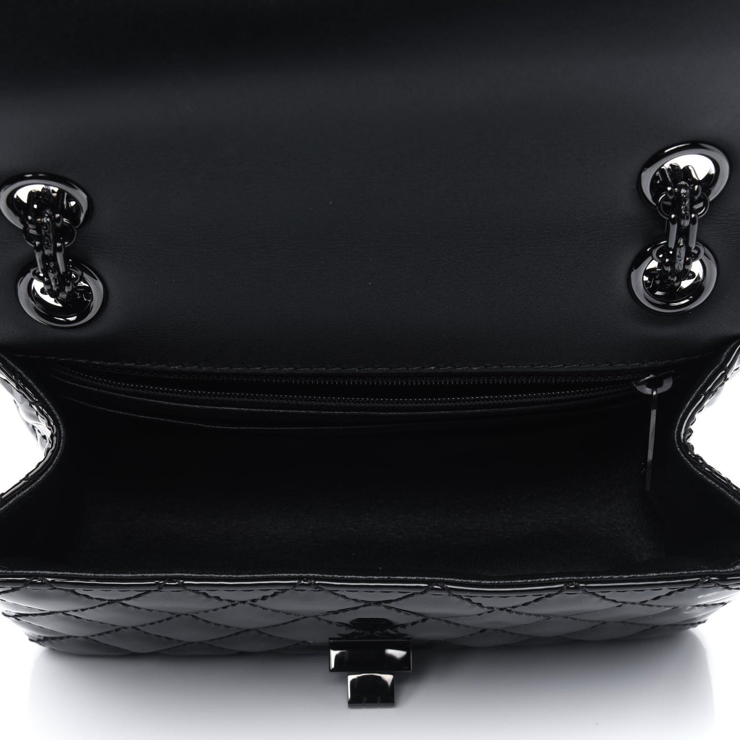 Patent Calfskin Quilted 2.55 Reissue Mini Flap So Black
