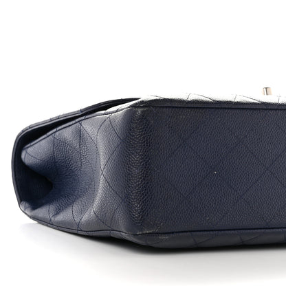 Chanel Caviar Quilted Jumbo Single Flap Navy 9 of 12