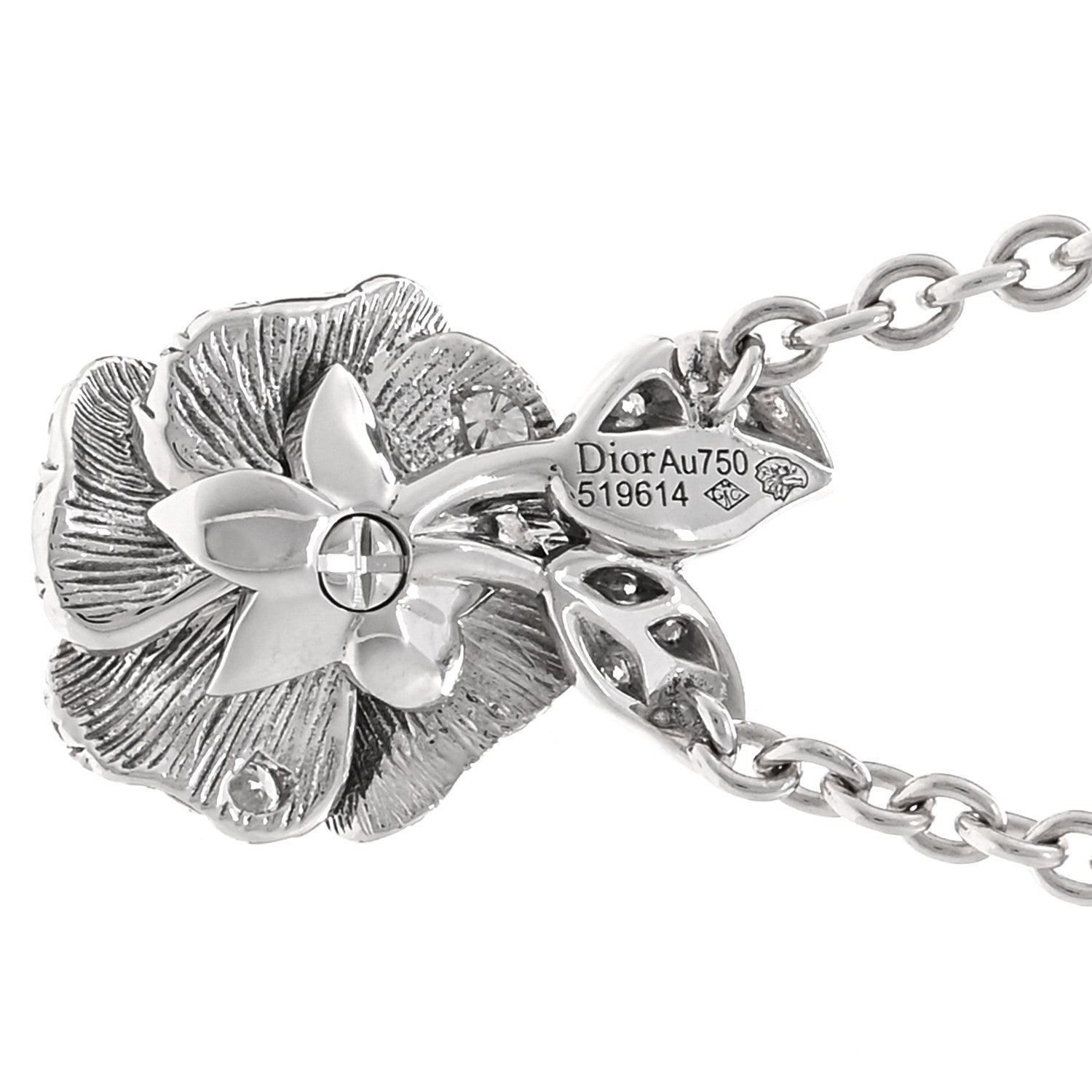 Christian Dior CHRISTIAN DIOR 18K White Gold Diamond Small Rose Dior Bagatelle Necklace 4 of 5
