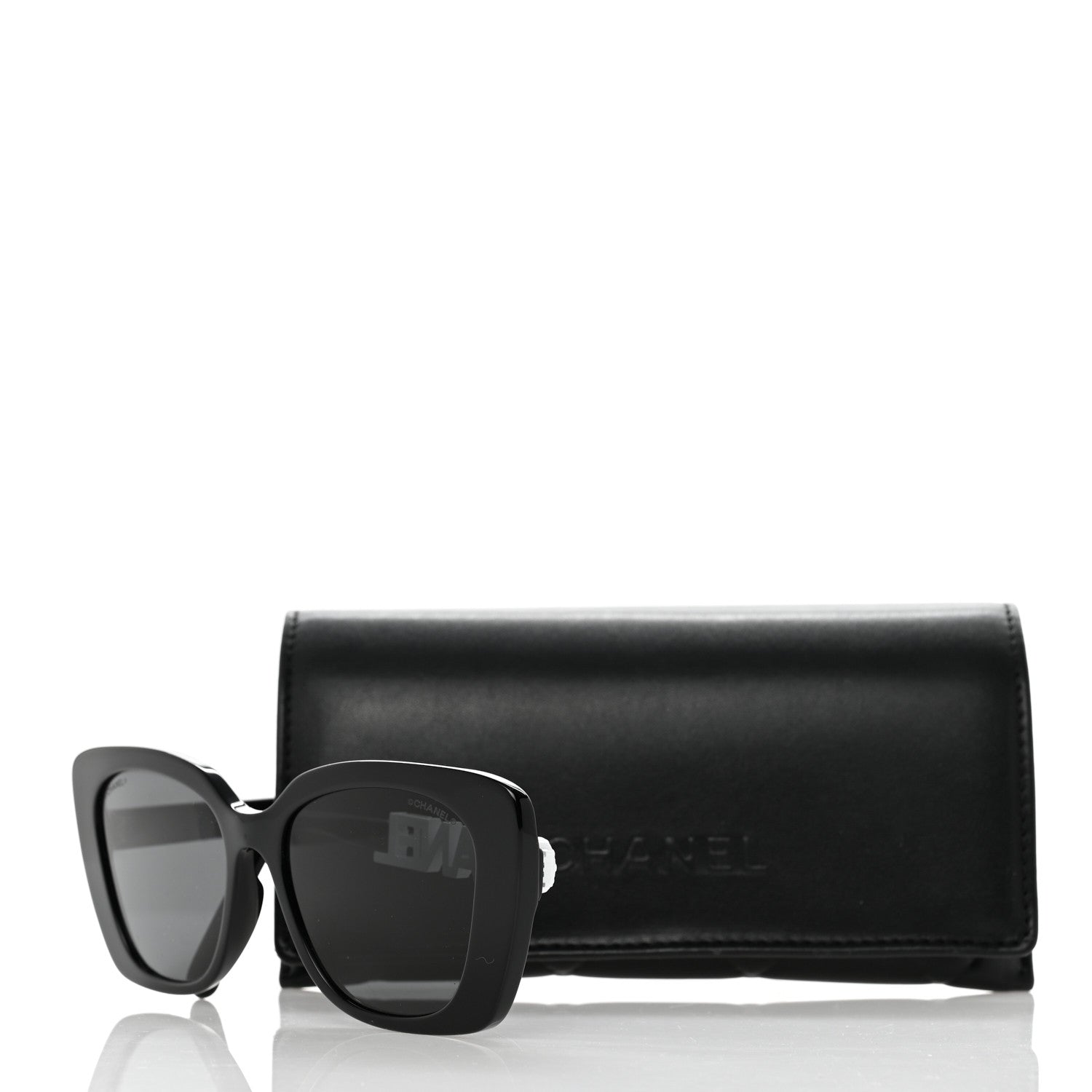 Chanel Acetate Strass Square Sunglasses 5422-B-A Black White 8 of 8