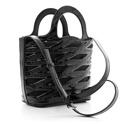 Balenciaga Patent Calfskin Small Neo Basket Tote Black 6 of 13