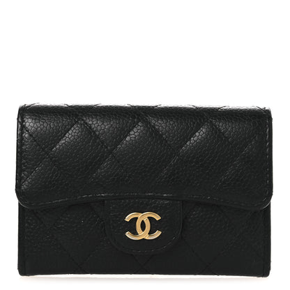 Chanel Caviar Quilted Flap Card Holder Wallet Black 1 of 11