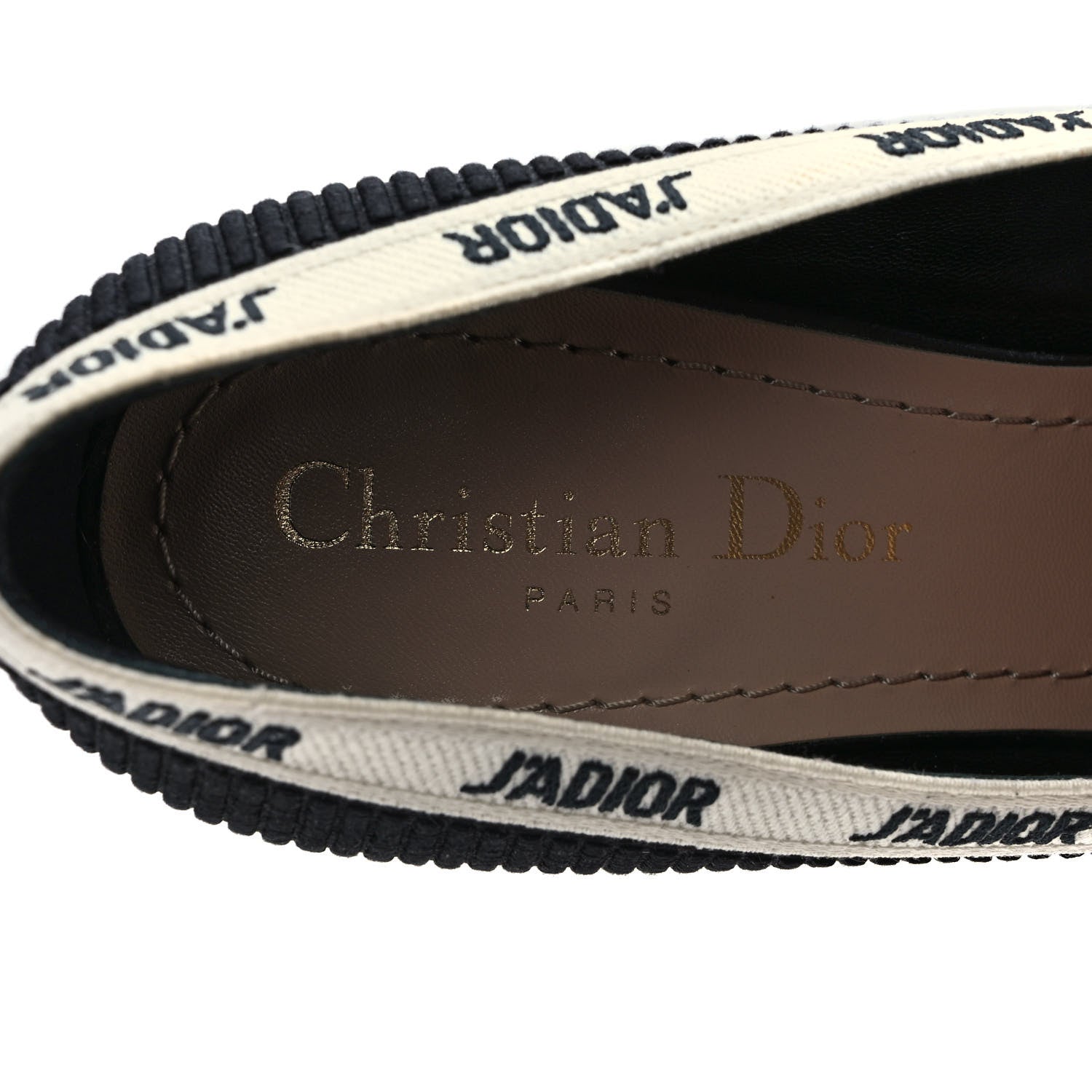 Christian Dior Technical Canvas Ribbon Embroidered J'Adior 65mm Pumps 36.5 Black 7 of 9
