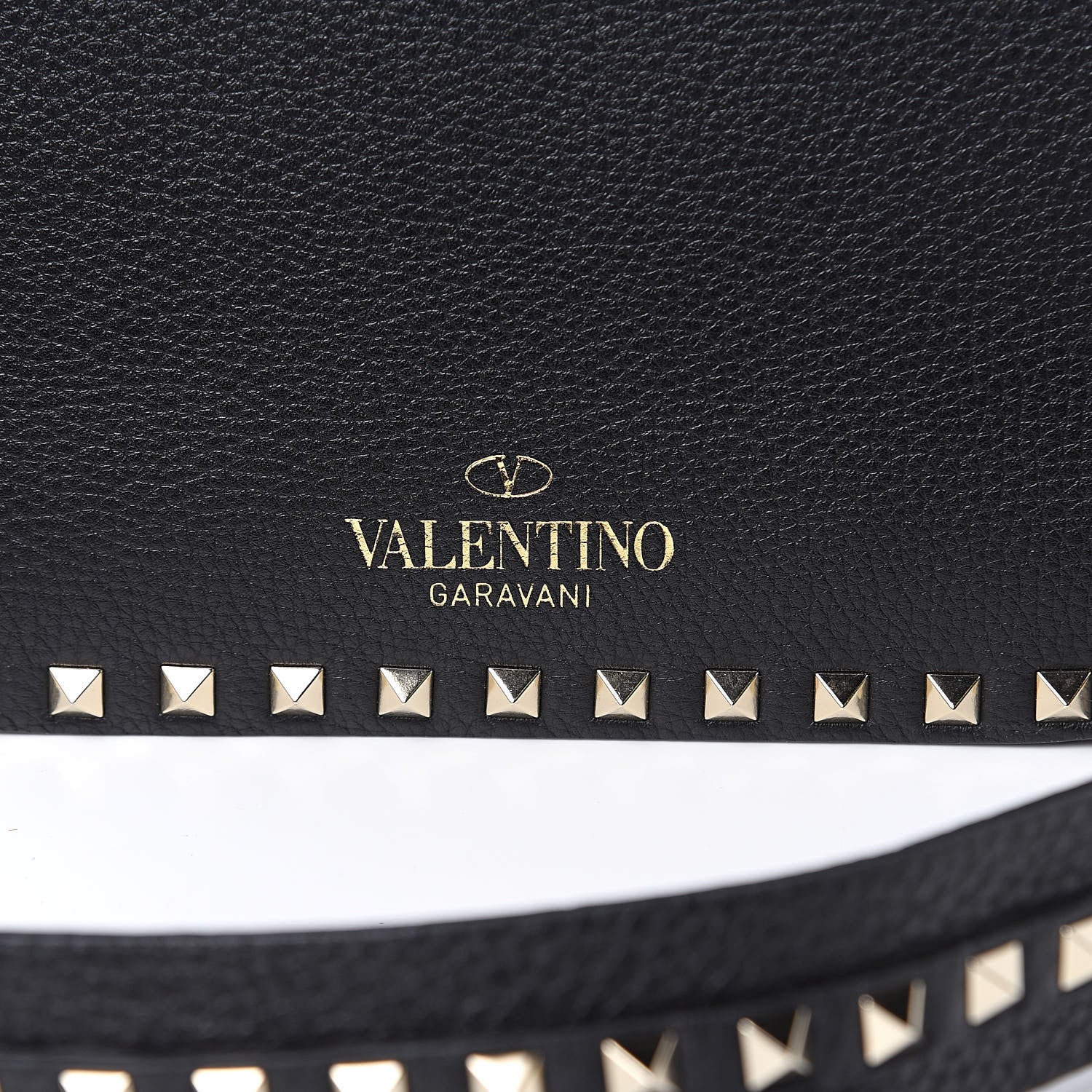 Valentino Garavani Pebbled Calfskin Medium Rockstud Flap Saddle Bag Black 8 of 10