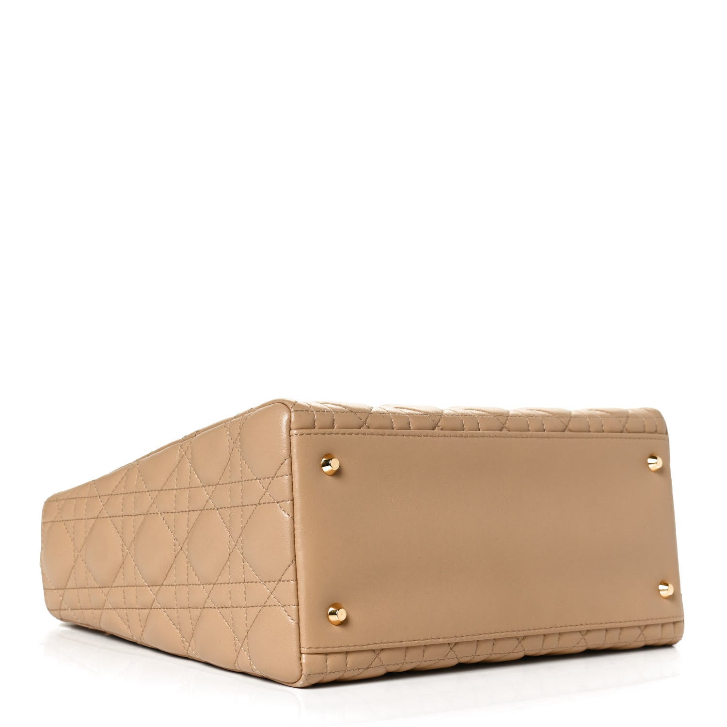 Christian Dior Lambskin Cannage Medium Lady Dior Beige 4 of 12